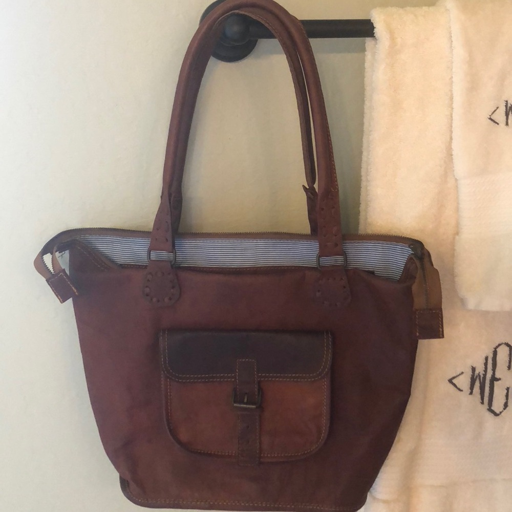 Noonday rustic leather tote (never been used!)